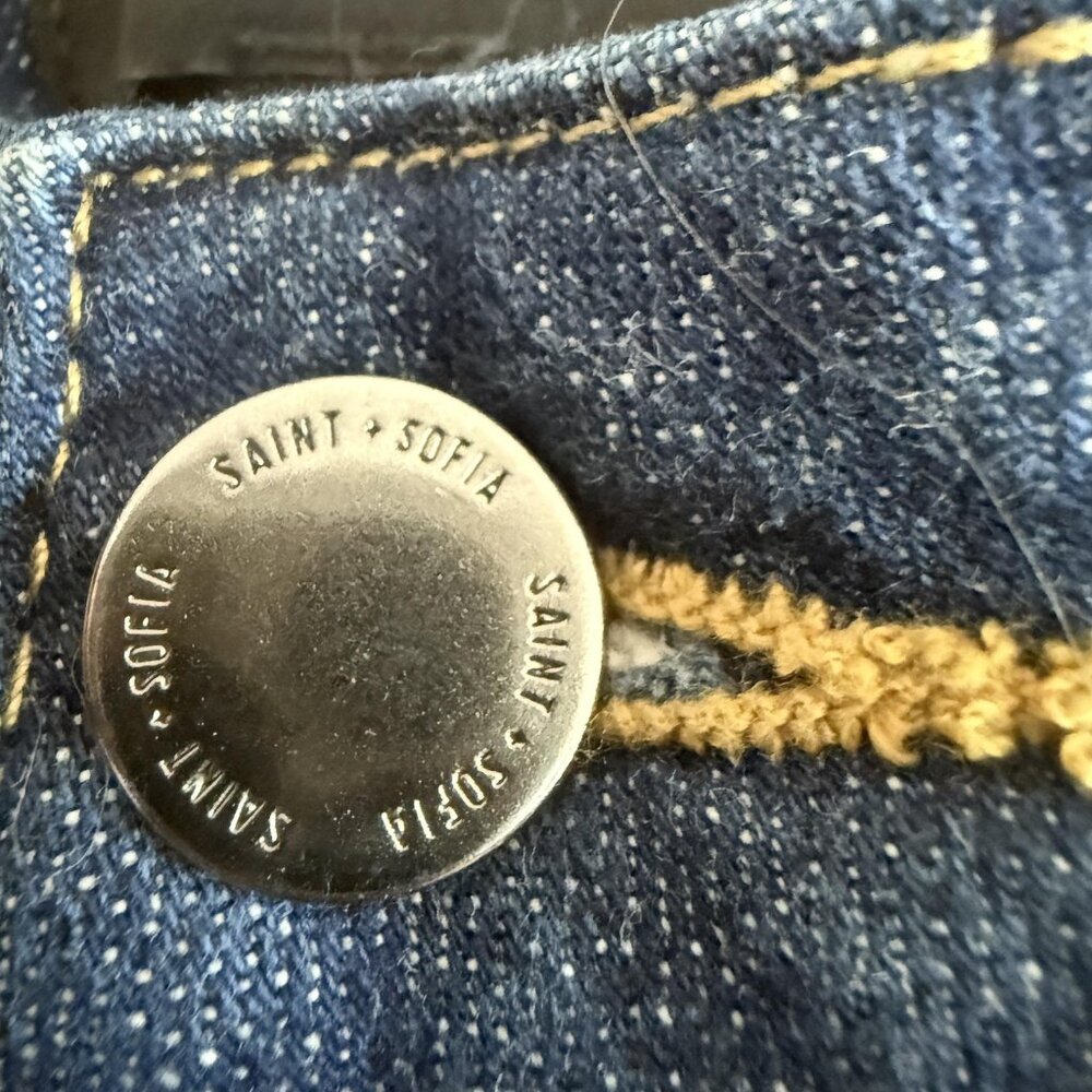 Saint + Sofia Jeans Blue Flare Front Pocket Stretch Denim Pants - Picture 5 of 11